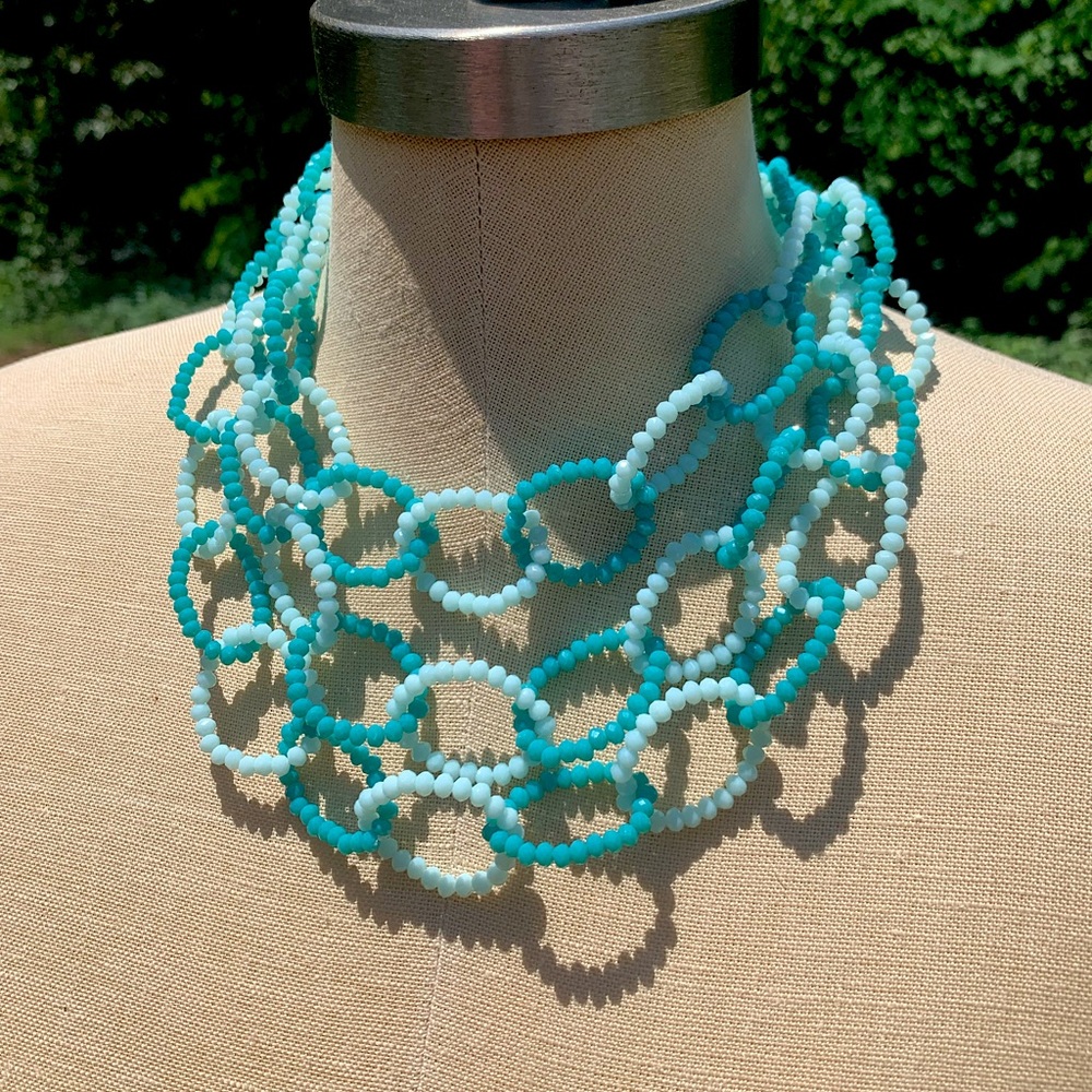 NWT Necklace/Earring Set Beaded Chain Links